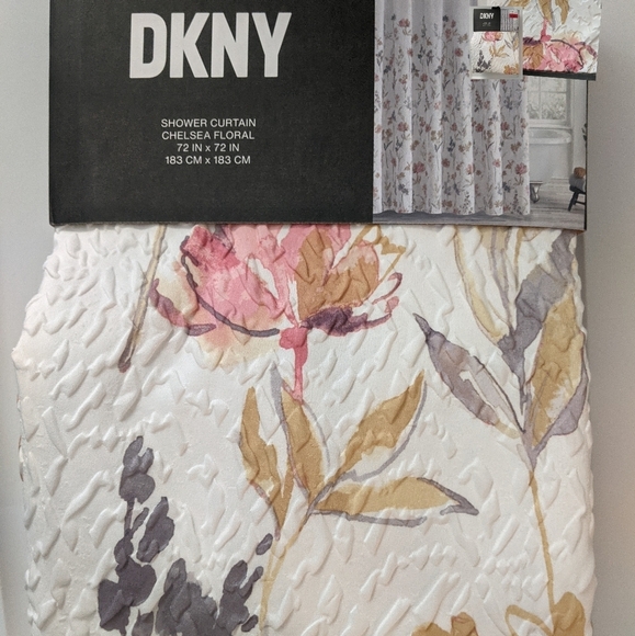 DKNY Floral Chelsea Textured Microsulpt Fabric Shower Curtain 72" x 72" - Picture 1 of 5